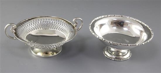 Two x silver dishes.